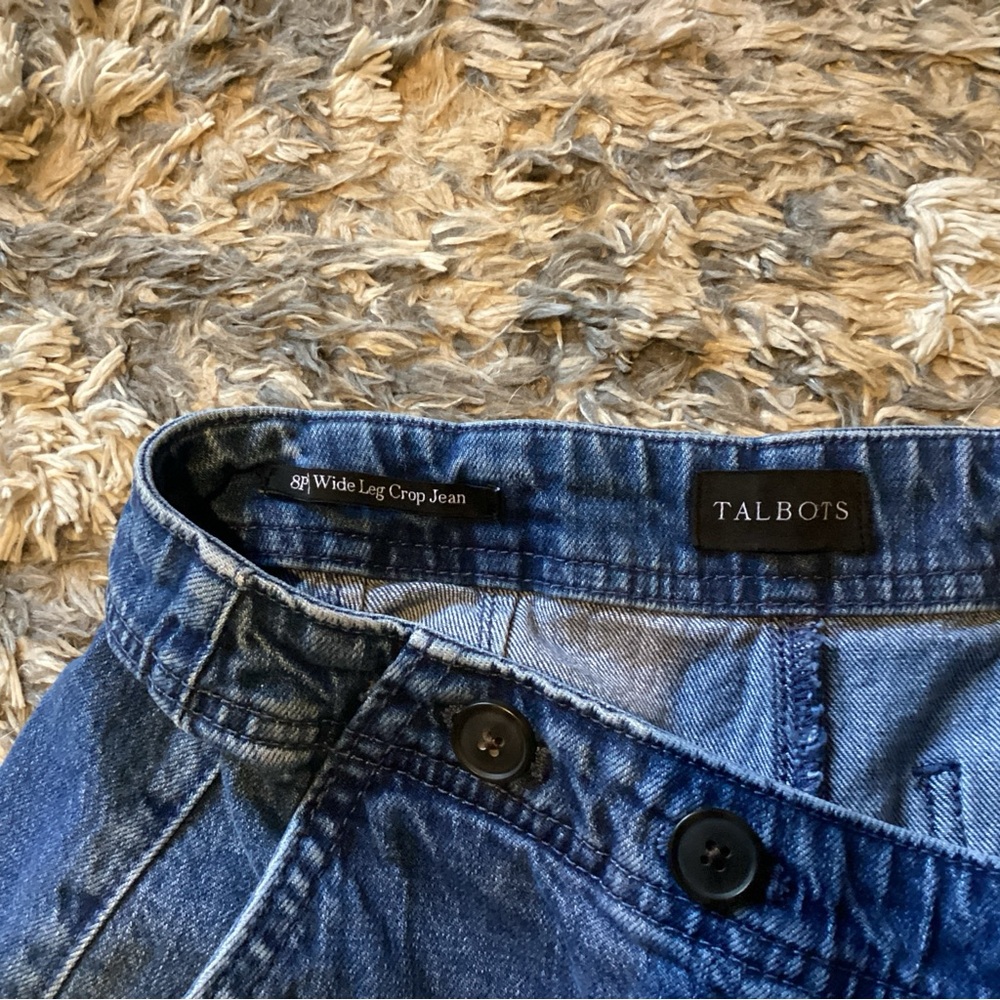 TALBOTS Wide Leg Crop Jeans Medium Wash Women’s 8P - Picture 3 of 8